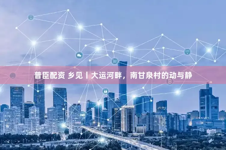 普臣配资 乡见丨大运河畔，南甘泉村的动与静
